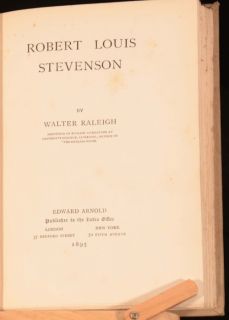 1895 Robert Louis Stevenson by Sir Walter Raleigh Biography First 