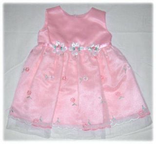Bonnie Baby Size 18 M Pink Floral Organza Dress New