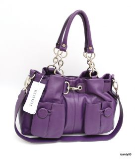 Bodhi PEBBLED Convertible Tote Bag Handbag Purple