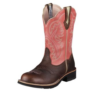 Ariat Western Boots Womens Cowboy Showbaby Brown Oiled Rowdy 10001205 