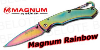 Boker Magnum Rainbow I Folder w Carabiner 01YA106 New