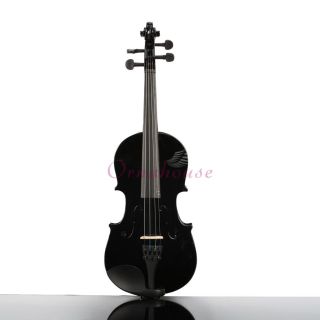 New 1 2 High Quality Black Color Acoustic Violin Case Bow Rosin