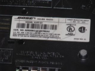 The Bose Wave Radio W/Remote Model Number AWR1G1 W/Manual NR