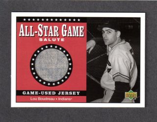   UD SJ LB ALL STAR GAME SALUTE Lou Boudreau INDIANS Game Used Jersey NM