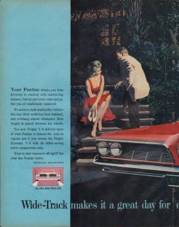 1961 Pontiac Bonneville Ad Wide Track makes it a great day