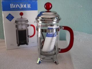 bonjour french press coffee maker red 4 cup