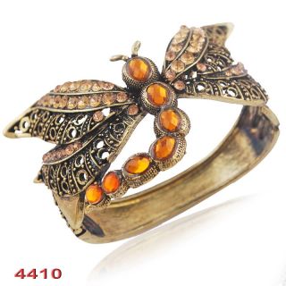   Dragonfly Cuff Bracelet Bangle Charms Acrylic Rhinestone