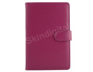 For Nook Tablet / Nook Color Hot Pink Leather Case Cover Jacket