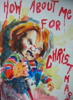 Chucky Christmas Card Childs Play Horror Brad Dourif