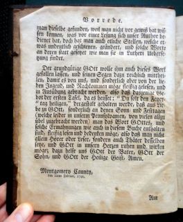 1791 Antique German Bible Prayer Sermon Book Germantown PA Imprint 