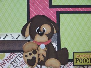 Bow Wow / Dog / Puppy   TWO Premade Scrapbook Pages Layout 12x12