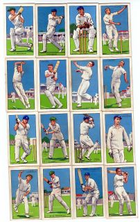 16 Vintage Cricket Cards from 1935 DON BRADMAN