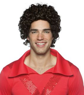 Brady Bunch Greg Brady Adult Wig Black Curly Hair 70s TV Party Theme 