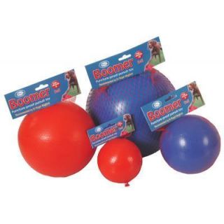 Boomer Ball 4 6 8 10 Indestructible Dog Puppy Toy Solid Tough Blue Red 