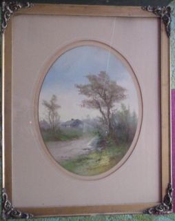   collectibles pastel of cottage by clarence e braley signed you are
