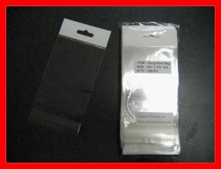  Resealable Cello / BOPP Bags w/ Hang Hole Tag for 2x3 item