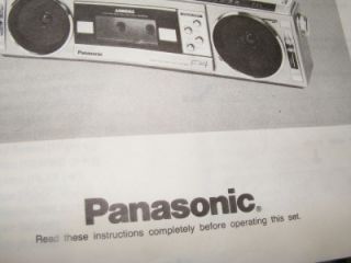   Vintage Panasonic Ghetto Blaster Boom Box Tape Deck Am FM RX F4