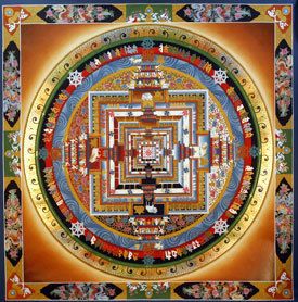 166 Kalachakra Mandala with Dragon Border Painting 35
