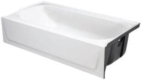 Bootz 5 White Porcelain Steel Soaking Slip Resistant Bath Tub Right 
