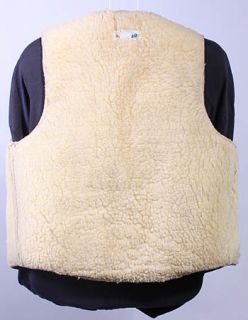 Boys Vtg Soft Leather Cow Fur Sheepskin Ranch Vest 24