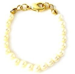 New Gold Tone White Pearl Necklace Bracelet Extender