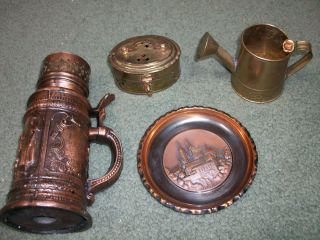 Copper Brass Collectibles Candle Holder Beer Stein Tea Pot Case Bowl L 