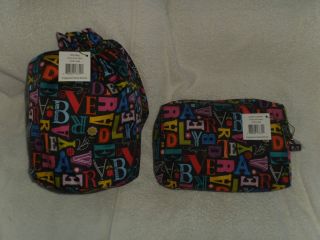 Vera Bradley Frill A to Vera Ditty Bag Purse Tote and Cosmetic Case 