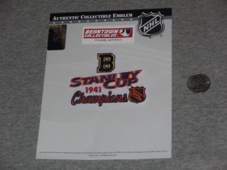 Boston Bruins 1941 Stanley Cup Champions Jersey Patch WWII Schmidt 
