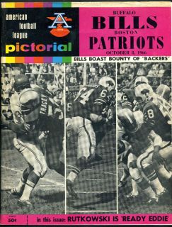 1966 AFL PICTORIAL   BUFFALO BILLS vs. BOSTON PATRIOTS