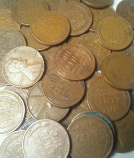 Wheat Penny Roll, 50 Wheat Penny Lot, 1909 VDB,Indian,Steel Possible 