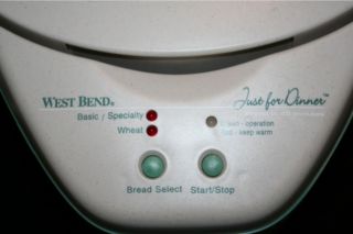 Westbend Just for Dinner Automatic Breadmaker Bread Machine