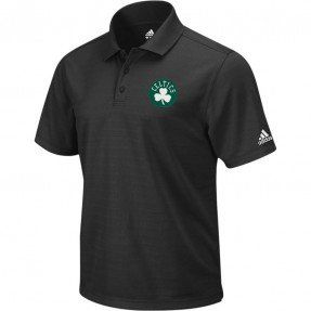 Boston Celtics Adidas Black Performance ClimaLite Polo Golf Shirt Sz 
