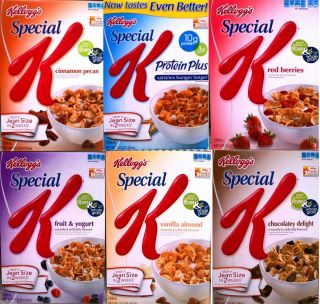 Kelloggs Special K Breakfast Cereal Fiber Whole Grains Many Flavors 