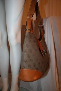 Dooney Bourke Crescent Hobo Turnlock D B Monogram $375 Leather Bag 
