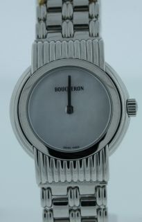 boucheron new stainless steel mother of pearl watch