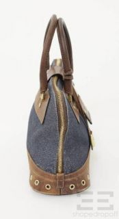 Christian Dior Blue Denim & Brown Leather Street Chic Bowler Bag