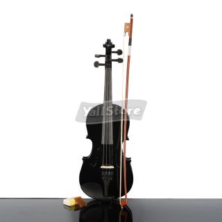 New 1 4 Black Acoustic Violin with Case Bow Rosin