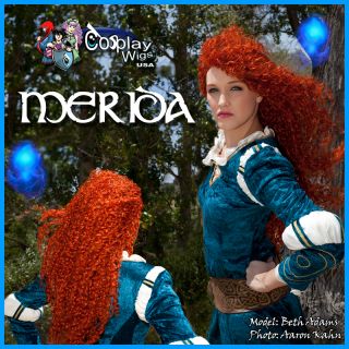  Brave Merida Copper Spiral Wig