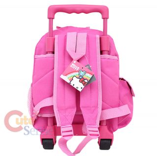   Hello Kitty School Roller Backpack Rolling Bag Medium Pink Bows 4
