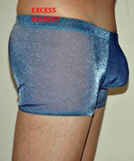 Sexy Mens Sheer Boxer Brief Pouch Short Shiny