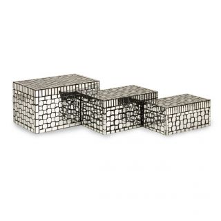   Mosaic Mirror Decorative Box Boxes Storage Silver Mirrors New