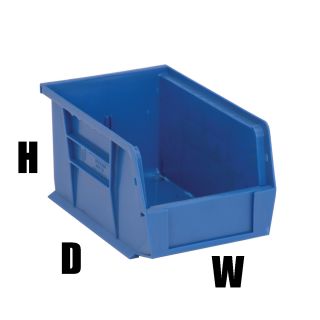   Quantum QUS221 Blue Plastic Storage Pick Bins Boxes, 5Hx 6Wx 9 1/4D