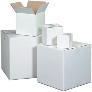 50 4x4x4 White Cardboard Shipping Boxes Corrugated Cartons