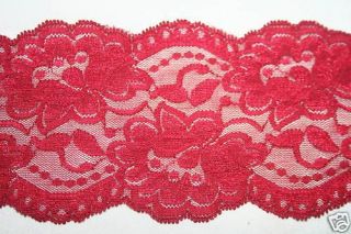 yds scallop brick red stretch lingerie lace 3 5 5 yards of brick red 