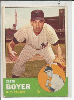  1963 Topps 361 Clete Boyer New York Yankees