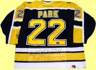 Autographed Brad Park Boston Bruins Jersey Black