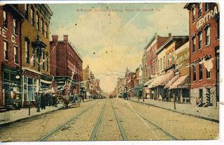 Braddock Pennsylvania Downtown Main Street Scene Antique Vintage 