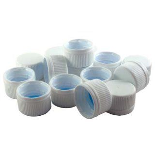 These screw caps fit our 16 oz. PET bottles, and they come with a 