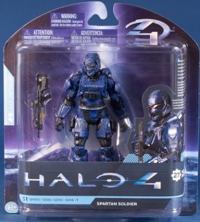 2012 McFarlane Halo 4 Series 1 Blue Spartan Soldier Action Figure w 