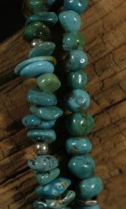 Native American Tiered Turquoise Sterling Bead Necklace